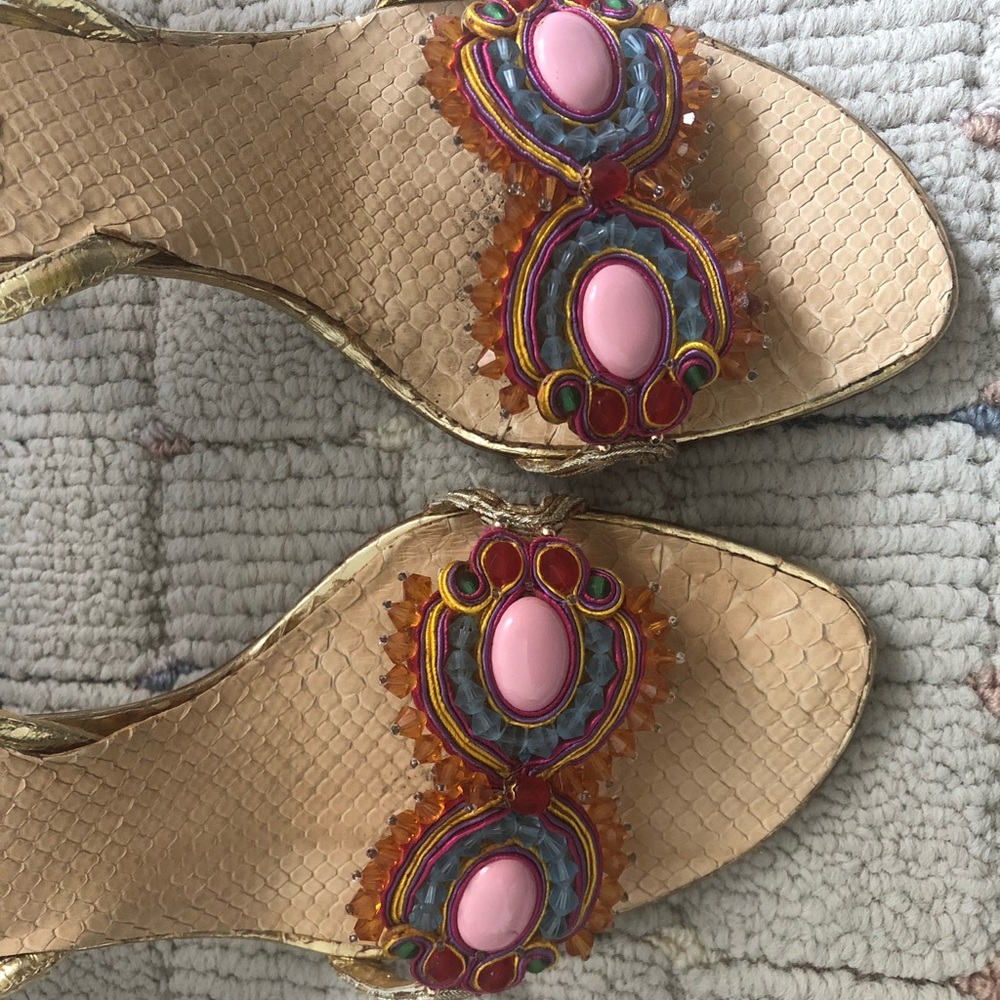 Gorgeous Rene Caovilla Python Slingback Sandals 35 - image 7